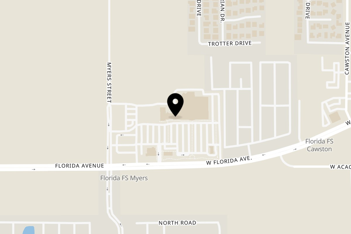 Map showing the location of My City Chinese Foods on 4672 W Florida Ave Ste 106 in Hemet